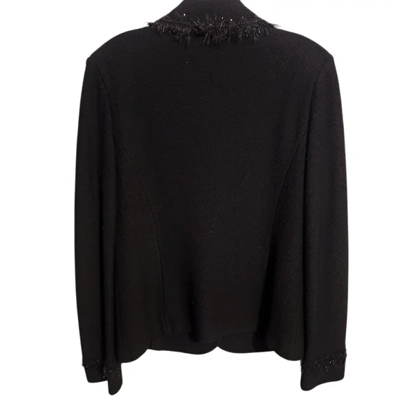 St. John Collection | Women's Black Two-Piece Santana Knit Skirt Suit (Size 8) - Picture 10 of 15